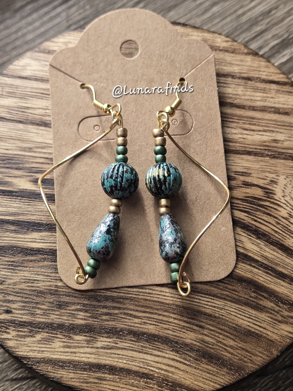 Handcrafted Twirl Turquoise Dangle Earrings